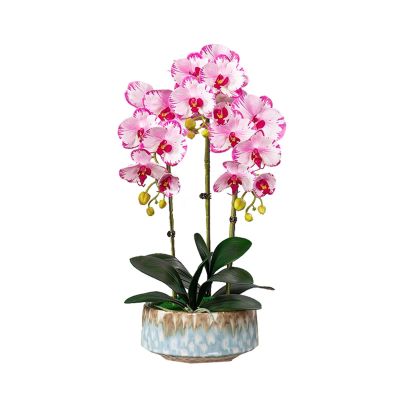 Artificial Flower in Pot Artificial Orchid Flowers in Vase Bonsai Phalaenopsis Fake Plant Faux Planter Centerpieces for Living Room Arrangements Decoration Artificial Plant Flower Arrangement ( Color