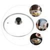 BAZAC Metal Cooking Utensils Tempered Glass for Pots Pans and Skillets Replacement Frying Pan Cover and Cast Iron Skillet Lid Cover Silicone Pot Cover-24CM view 2