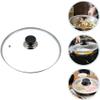BAZAC Metal Cooking Utensils Tempered Glass for Pots Pans and Skillets Replacement Frying Pan Cover and Cast Iron Skillet Lid Cover Silicone Pot Cover-24CM view 4