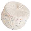 CHILDWEET Cotton Rope Woven Storage Basket with Lid Versatile Desktop Organizer and Home Storage Solution for Blankets Toys and More Stylish and Functional Storage Bin for Any Room view 1