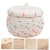 CHILDWEET Cotton Rope Woven Storage Basket with Lid Versatile Desktop Organizer and Home Storage Solution for Blankets Toys and More Stylish and Functional Storage Bin for Any Room view 2