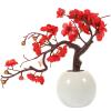 Garneck Artificial Plum Flowers wiht Pot - Artificial Flowers Kit with Planter - Chinese Traditional - Small Silk Plum Flowers Plant Potted Decor for Home Office Store Window view 1