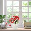 Garneck Artificial Plum Flowers wiht Pot - Artificial Flowers Kit with Planter - Chinese Traditional - Small Silk Plum Flowers Plant Potted Decor for Home Office Store Window view 3