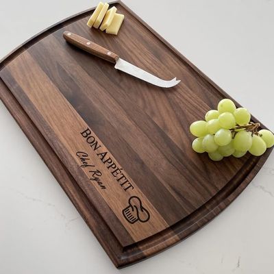 Personalized Cutting Board, Chef, Cook, Homemaker, Housewarming, Foodie, Chefs Hat, Bon Apptit, Culinary Board, Gift for a Chef, 021 (Cherry, Handle 16" x 10.5")