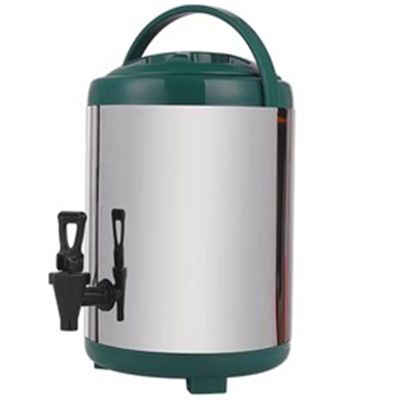 Stainless Steel Insulated Food Containers, Insulated Beverage Dispenser Hot Water Urn With Faucet Tea Dispenser For Catering LYWY (Color : Green, Size : 8L)