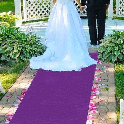 Wedding Aisle Runner Rug Purple Walkway Carpet, 1 m Wide 2 mm Thick Disposable Rug, Non-Slip Runway Rug Roll for Party Beach Indoor Outdoor Decoration (Size : 1x10m)