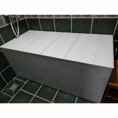 Bathtub Tray Bathtub Tray Bathtub Cover with Sealing Screw, Foldable Dustproof PVC Shutter Bath Lid Thickness 1.2cm, Bearing 40kg Multifunctional (Color : White, Size : 75x105x1.2cm)