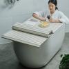 Bathtub Tray Bathtub Tray Bathtub Cover, Resin Foldable Shutter Bath Lid, Dustproof Heat-Resistant Board for Home Bathroom SPA Experience, Thickness 1.2CM Multifunctional (Color : White, Size : 80x1 view 2