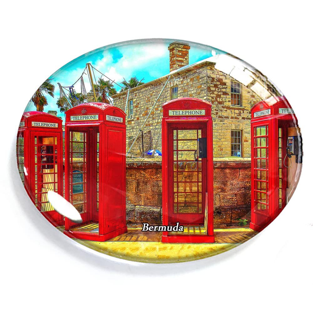 Bermuda Magnet Fridge Refrigerator Freezer Magnet Sticker Souvenir Decorations Oval Crystal Magnet Kitchen Whiteboard