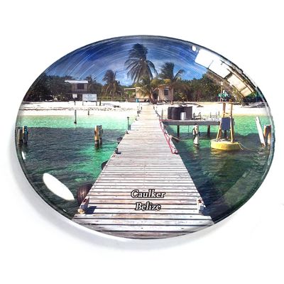 Caulker Belize Magnet Fridge Refrigerator Freezer Magnet Sticker Souvenir Decorations Oval Crystal Magnet Kitchen Whiteboard