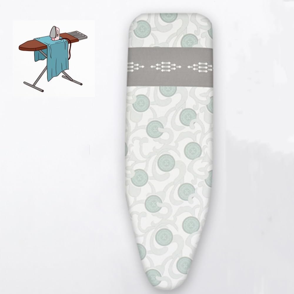 HCZION Ironing Board Cover and Pad Heat Resistant Board Covers, Iron Board Replacement Cover, 100% Cotton, 32x12in 36x13in 38x13in 43x14in 48x15in (Color : Green, Size : 81x30cm/32x12in)