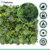 SunnyRoyal 12 Pcs Artificial Boxwood Panel 40"x40"3D Grass Wall Panels Greenery Backdrop Decor Privacy Hedge Fence Screen for Outdoor Indoor Backyard Garden Decoration, #08 Mixed view 2