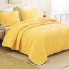 Whale Flotilla King Quilt Set, Soft Lightweight Quilts Bedspreads Coverlet with Embossed Pattern, Bedding Sets with 2 Pillow Shams, Reversible Bed Cover for All Seasons, 96x104 Inches, Yellow view 2