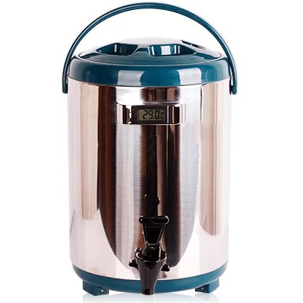 Stainless Steel Insulated Food Containers, Commercial Insulated Cold Milk Tea Bucket Stainless Steel Insulated Beverage Dispenser Large Capacity Tea Juice Bucket LYWY (Color : Blue, Size : 10L)