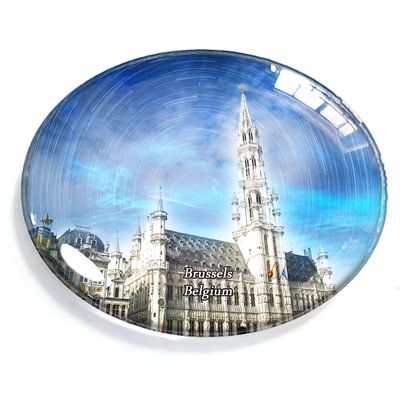 Brussels Belgium Magnet Fridge Refrigerator Freezer Magnet Sticker Souvenir Decorations Oval Crystal Magnet Kitchen Whiteboard
