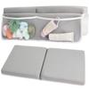 CHILDHOOD Bath Kneeler and Elbow Rest Pad Set - Painless Foam with Toy Organizer Pockets, Foldable, Quickly Dry Bathtub Kneeler and Elbow Rest Set for Baby Bathing Parents (Grey) view 1
