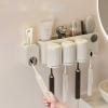 taigr Toothbrush Holder Wall Mounted Toothbrush Storage Rack Brushing Cup Wall Hanging Set Toilet Mouthwash Cup Tooth Cup Holder view 3