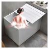 Bathtub Tray Bathtub Tray Bathtub Insulation Cover, White Ectangular PVC Shutter Bath Lid, Foldable Waterproof Multifunctional Hotel Bathroom Tray for Phone Tablet Bracket, Thickness 0.6cm Multifuncti view 1