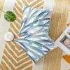 CaliTime Throw Pillow Cases Pack of 2 Cozy Fleece Two-Tone Abstract Feather Decorative Cushion Covers for Couch Bed Sofa Farmhouse Decoration 22 X 22 Inches Teal Green Navy Somke Blue Grey view 2