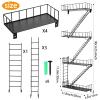 Zonon Fire Escape Wall Shelf Hanging Metal Ladder Shelves Wall Decor Cool Bookshelf Organizer Floating Shelves Action Figure Shelf for Home Bedroom Storage Display(Black,4 Tier) view 3