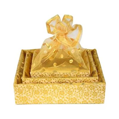IGH Handmade Hamper Basket Set For Home Decor, Housewarming Gift, Dry Fruit Packing Box, Trousseau Combo Tray For Gifting (Green)