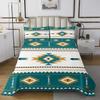 Erosebridal Boho Lattice Quilt Set Twin, Aztec Bedspread Set, Bohemian Navajo Ethnic Retro Yellow Striped Exotic Western Tribal Coverlet Set Teal Medallion Egyptian Bedroom Decor Bed Set view 2
