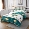 Erosebridal Boho Lattice Quilt Set Twin, Aztec Bedspread Set, Bohemian Navajo Ethnic Retro Yellow Striped Exotic Western Tribal Coverlet Set Teal Medallion Egyptian Bedroom Decor Bed Set view 3