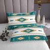 Erosebridal Boho Lattice Quilt Set Twin, Aztec Bedspread Set, Bohemian Navajo Ethnic Retro Yellow Striped Exotic Western Tribal Coverlet Set Teal Medallion Egyptian Bedroom Decor Bed Set view 4