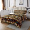 Boho Tribal Quilt Set King, Retro Exotic Bedspread Set, Vintage Lattice Bohemian Soft Luxury Coverlet Set, Orange Antique Grid Damask Tribal Ethnic Egyptian Bed Set view 3