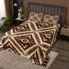 Ikat Bedspread Set Twin Aztec Quilt Set Paisley Floral Geometric Brown Ethnic Embroidery Coverlet Set Traditional Oriental Traditional Abstract Room Decor Bed Set for Man Woman view 1