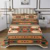 Erosebridal Exotic Quilt Set Twin Tribal Bedspread Set American Southwest National Ethnic Boho Abstract Geometric Coverlet Set Brown Teal Aztec Bedroom Decor Bed Set for Adults Men Women view 2