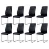 Btikita Dining Chairs Set, Kitchen Room Chairs, Modern Metal Chairs with Faux Leather Padded Seat High Back and Sturdy Chrome Legs, Chairs for Kitchen, Living Room (Black, Set of 8) view 1