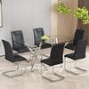 Btikita Dining Chairs Set, Kitchen Room Chairs, Modern Metal Chairs with Faux Leather Padded Seat High Back and Sturdy Chrome Legs, Chairs for Kitchen, Living Room (Black, Set of 8) view 2