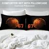 Kids Basketball Bedding Set Comforter Set for Boys Teens Men Gold Basketball Ball Comforter Basketball Quilt Bedding Set Soft Lightweight Microfiber Full Size with 1 Comforter 2 Pillowcases Full Size view 3