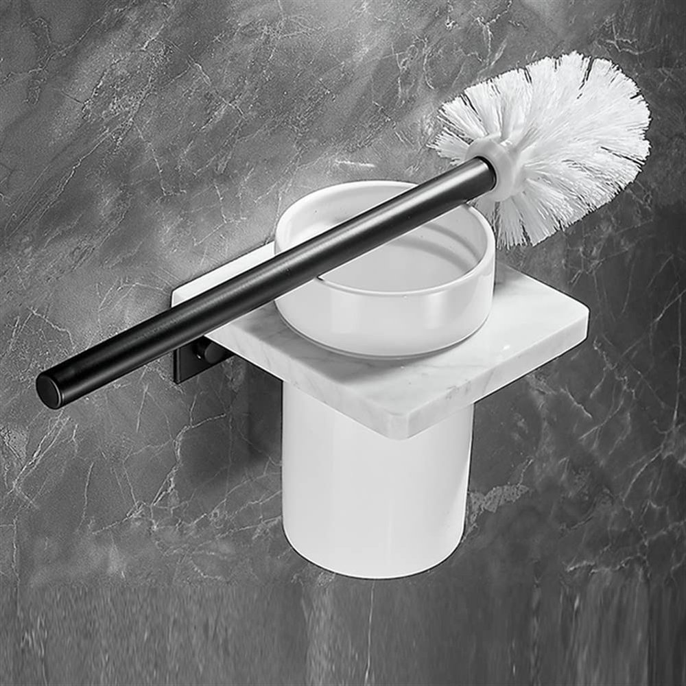 dcIustfHE Light Natural Marble Towel Rack, Bathroom Towel Rails Set Wall Mounted, Toilet Paper Holder, Towel Holder, Towel Bar/Toilet Brush