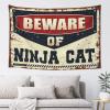 Abipuir Tapistreys for Room Beware of Ninja Cat Tapestry Wall Tapestry Large Tapistreys for Room (Size : 100X150CM) view 1