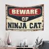 Abipuir Tapistreys for Room Beware of Ninja Cat Tapestry Wall Tapestry Large Tapistreys for Room (Size : 100X150CM) view 2