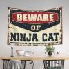 Abipuir Tapistreys for Room Beware of Ninja Cat Tapestry Wall Tapestry Large Tapistreys for Room (Size : 100X150CM) view 3