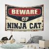 Abipuir Tapistreys for Room Beware of Ninja Cat Tapestry Wall Tapestry Large Tapistreys for Room (Size : 100X150CM) view 4