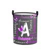 Custom Butterfly Letter Laundry Hamper Personalized Laundry Basket with Name Storage Basket with Handle for Bathroom Living Room Bedroom view 1