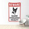 Abipuir Tapistreys for Room Beware! Guard Chihuahua On Duty Tapestry Wall Tapestry Large Tapistreys for Room (Size : 100X150CM) view 1