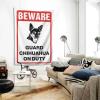 Abipuir Tapistreys for Room Beware! Guard Chihuahua On Duty Tapestry Wall Tapestry Large Tapistreys for Room (Size : 100X150CM) view 2
