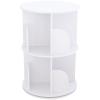 360 Rotating Bookshelf, 2 Tier Cube Storage Shelf PVC Wood-Plastic Board Corner Bookshelf Floor Standing Bookcase Multi-Functional Bookshelf Organizer Coffee Table for Home, Office (15.7") view 4