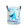 Custom Blue Black Butterfly Letter Laundry Hamper Personalized Laundry Basket with Name Storage Basket with Handle for Bathroom Living Room Bedroom view 1