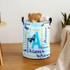 Custom Blue Black Butterfly Letter Laundry Hamper Personalized Laundry Basket with Name Storage Basket with Handle for Bathroom Living Room Bedroom view 3