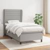 CUMYZO Box Spring Bed with Mattress Light Gray Twin Fabric 60.05kg/132.11lb view 1