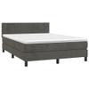CUMYZO Box Spring Bed with Mattress and headboard,Velvet Bed in a Box Upholstered Platform Bed Frame/Mattress Foundation/Wood Slat Support,Full,Dark Gray view 4