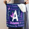 Custom Letter Purple Butterflies Laundry Hamper Personalized Laundry Basket with Name Storage Basket with Handle for Bathroom Living Room Bedroom view 2