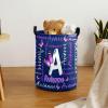 Custom Letter Purple Butterflies Laundry Hamper Personalized Laundry Basket with Name Storage Basket with Handle for Bathroom Living Room Bedroom view 3