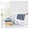 CLENEA Set of 6 Quick Dry Striped Cotton Bath Towels, Denim Blue view 2
